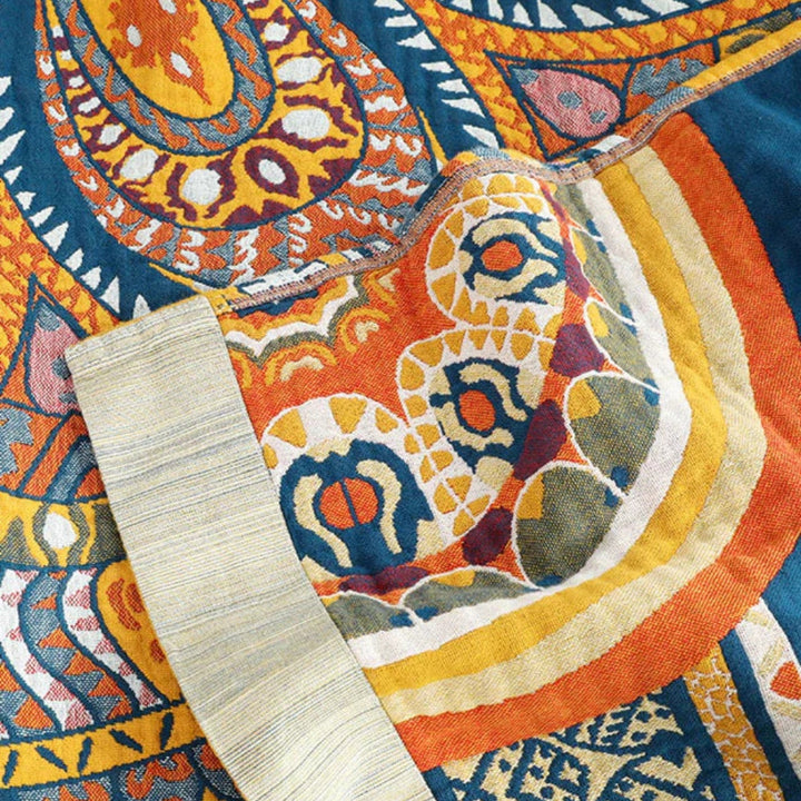 Wendbare Baumwoll-Decke mit Lotusmuster 200 x 230 cm