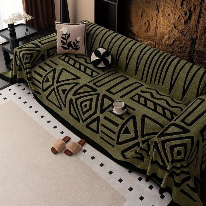 Jacquard-Sofadecke mit Labyrinthmuster