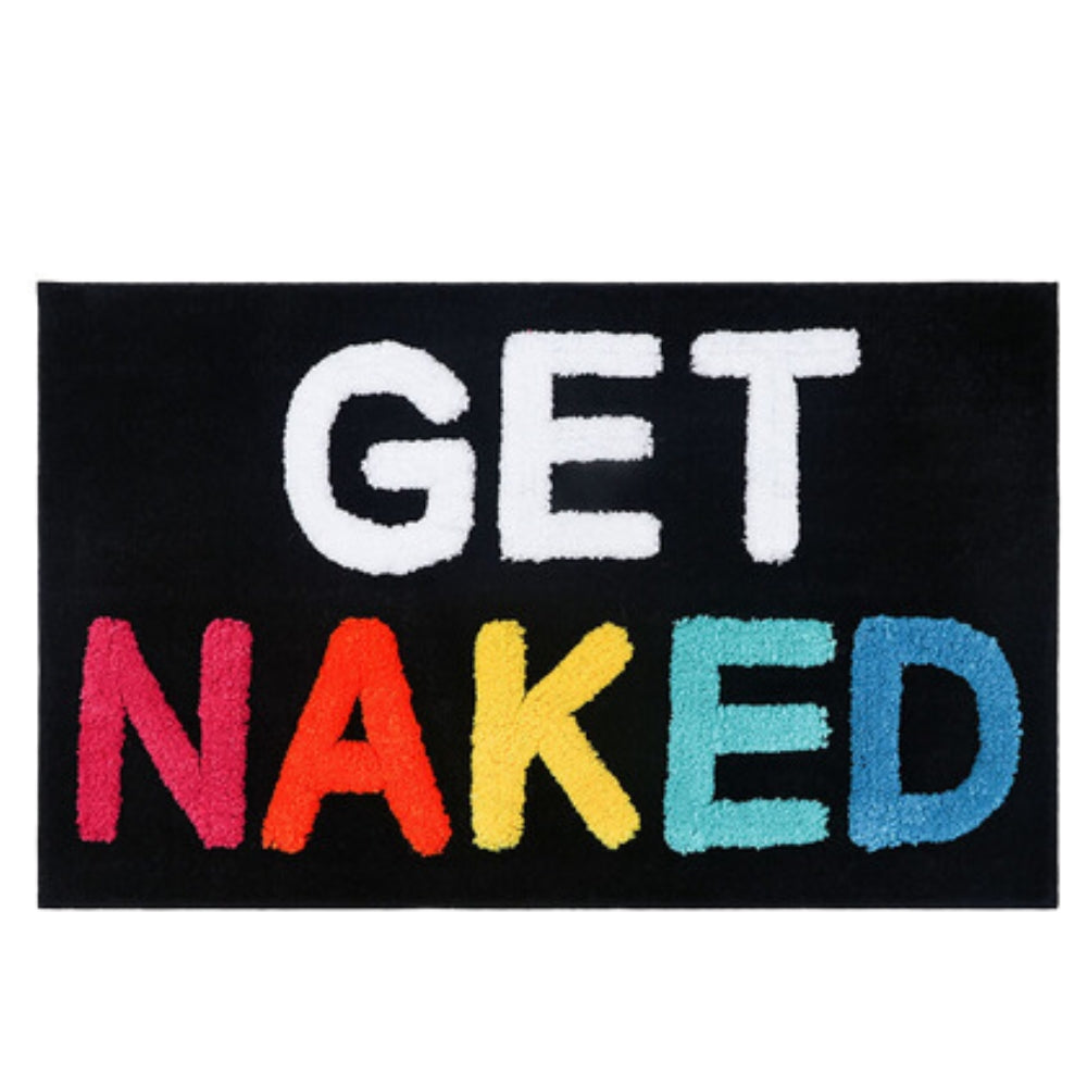 Badematte mit Schriftzug Get Naked