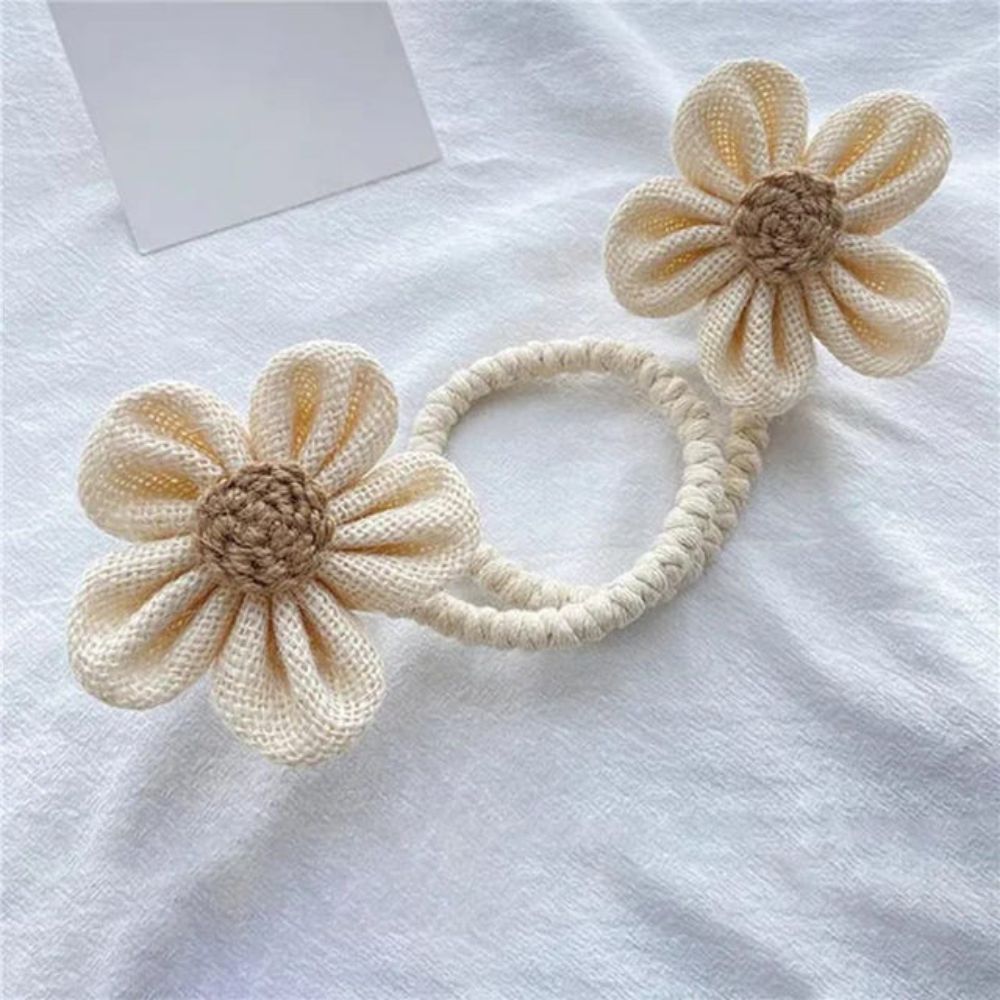 Raffhalter aus Hanfseil mit Blume, 2er-Set
