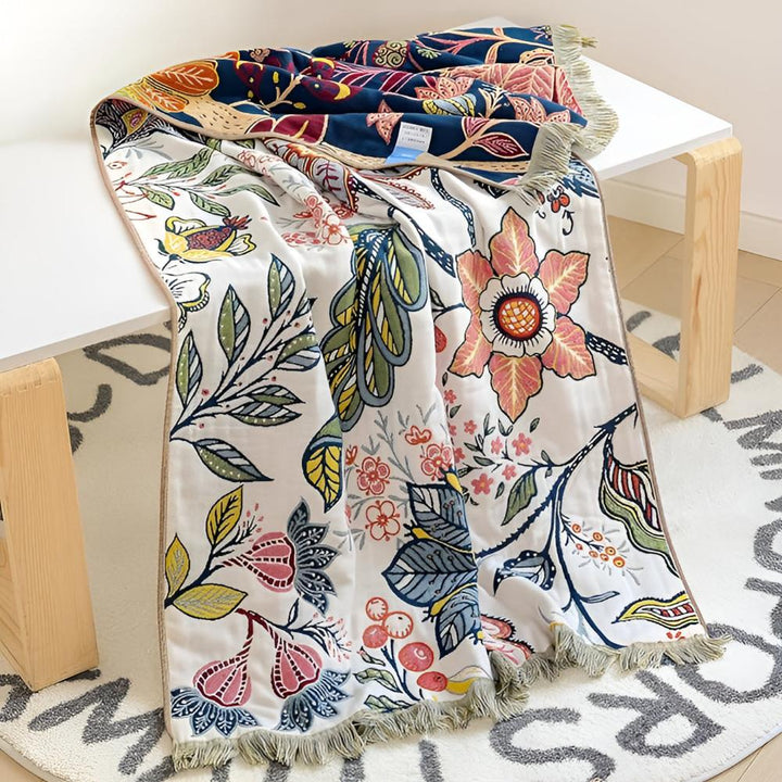 Wendbares Baumwoll-Badetuch mit Blumenmuster