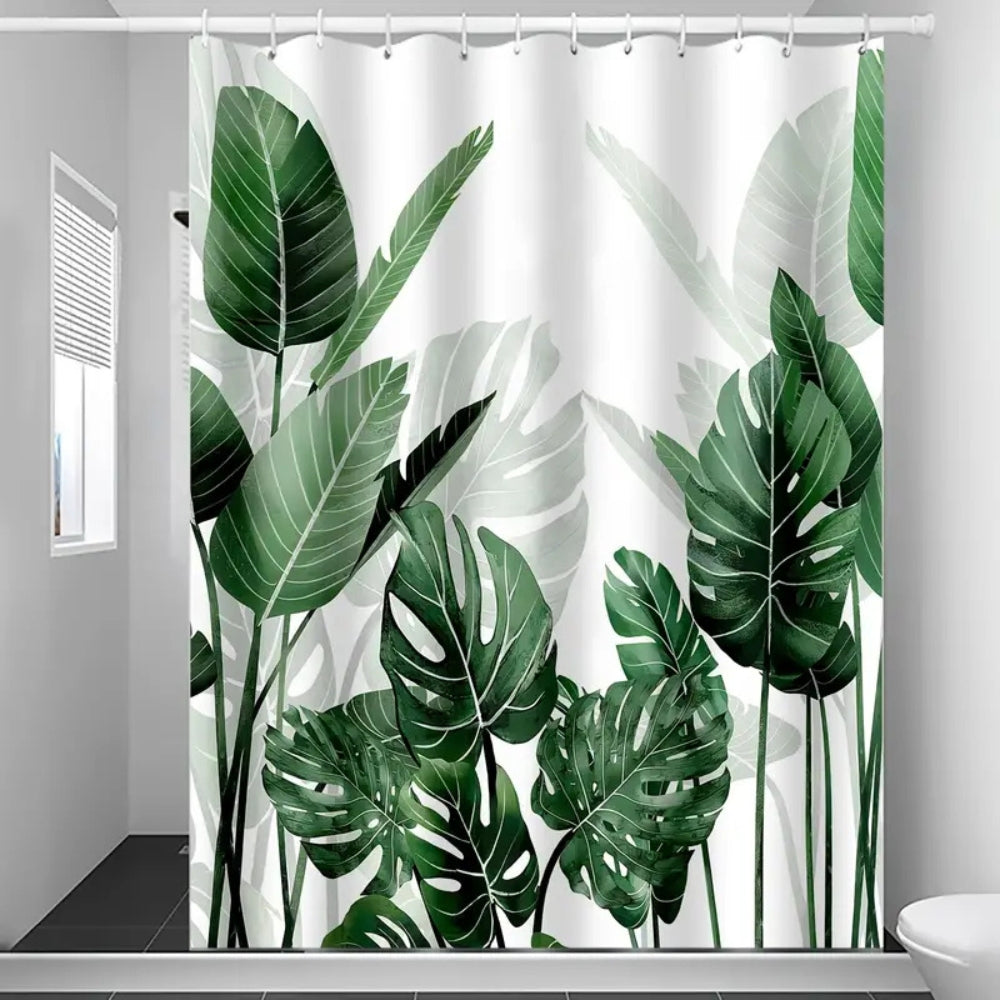 Duschvorhang mit Monstera-Blättern 180 x 180 cm