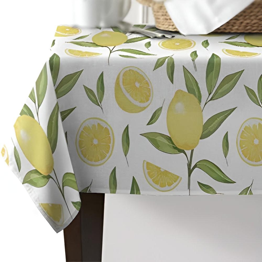 Abwischbare PVC-Tischdecke mit Zitronenmuster