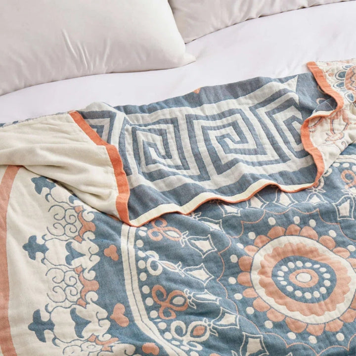 Gewebte Baumwolldecke mit Mandala-Muster