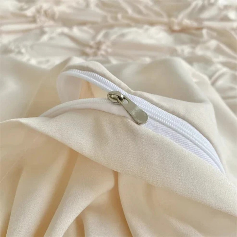 Bettwäsche-Set mit Rüschen und Blumenmuster