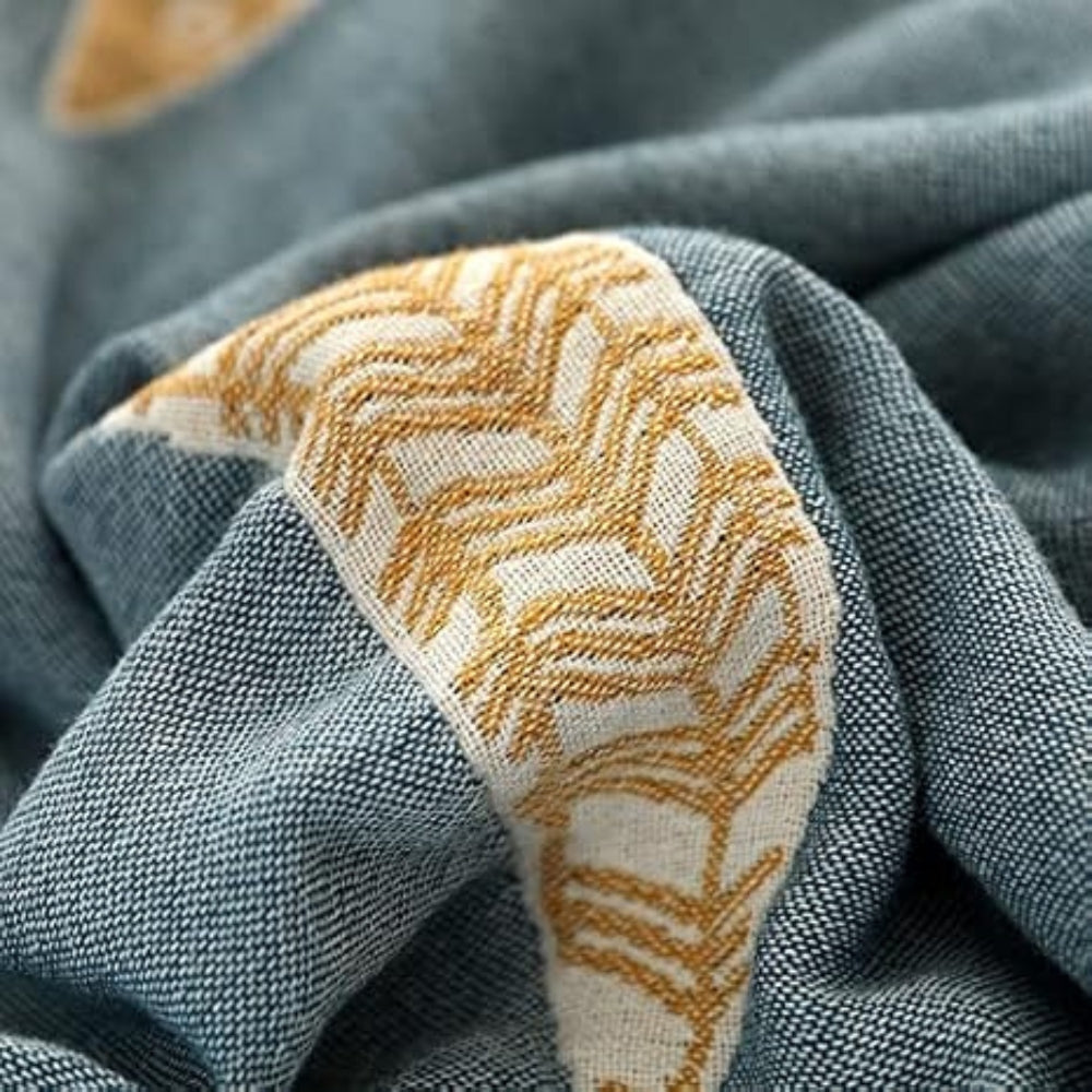 Wendbare Jacquard-Baumwolldecke mit Fischmuster
