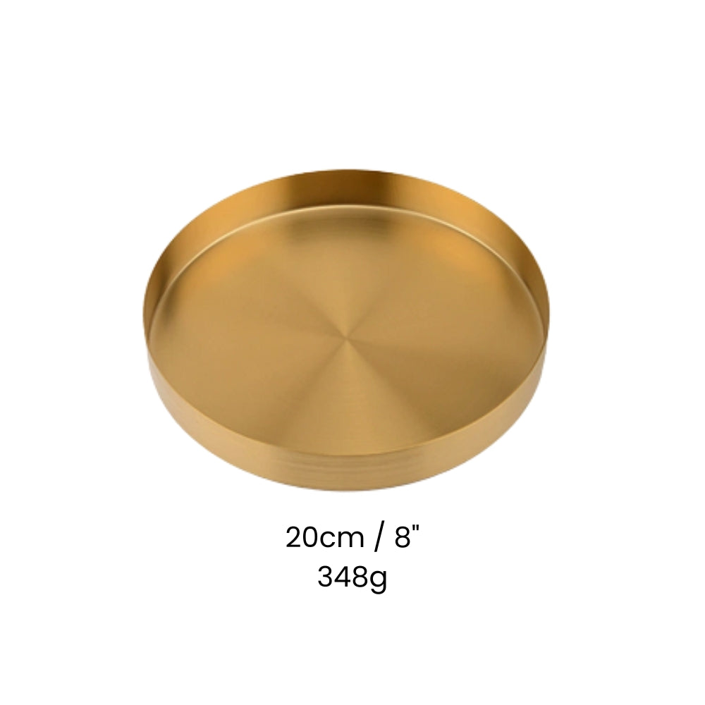 Tablett aus goldfarbenem Edelstahl