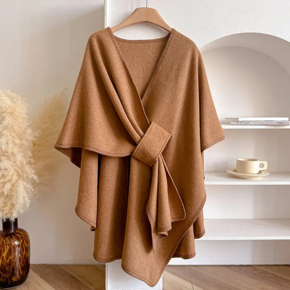 Poncho-Mantel aus dichtem Gewebe