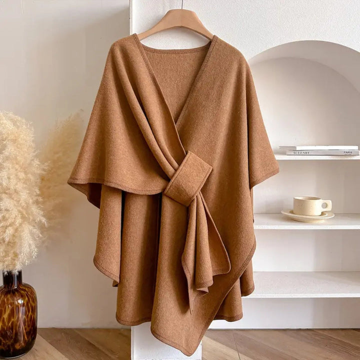 Poncho-Mantel aus dichtem Gewebe