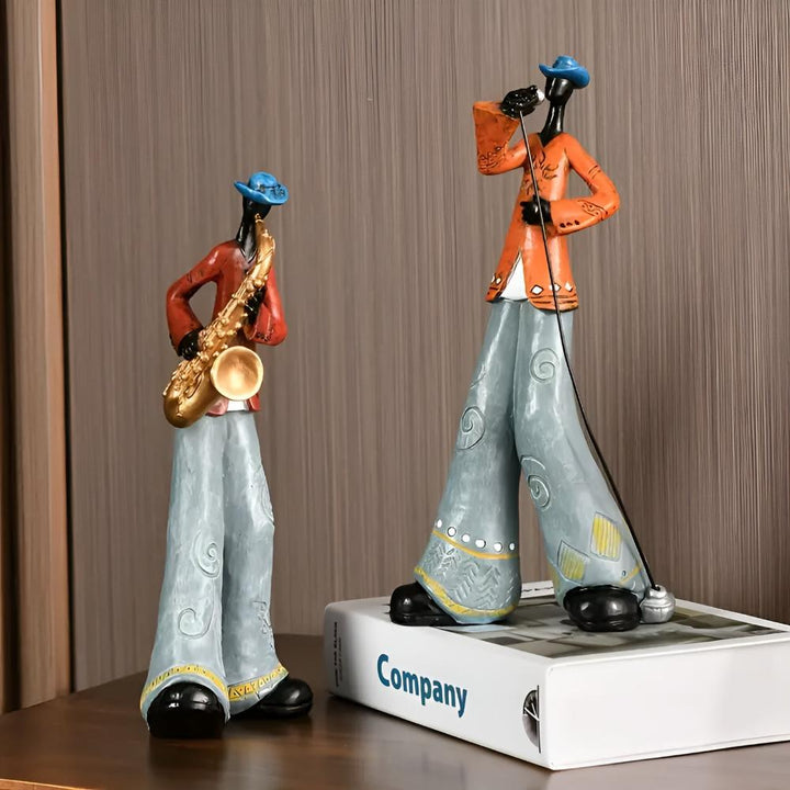Musikerfigur aus Kunstharz, Jazz-Flair