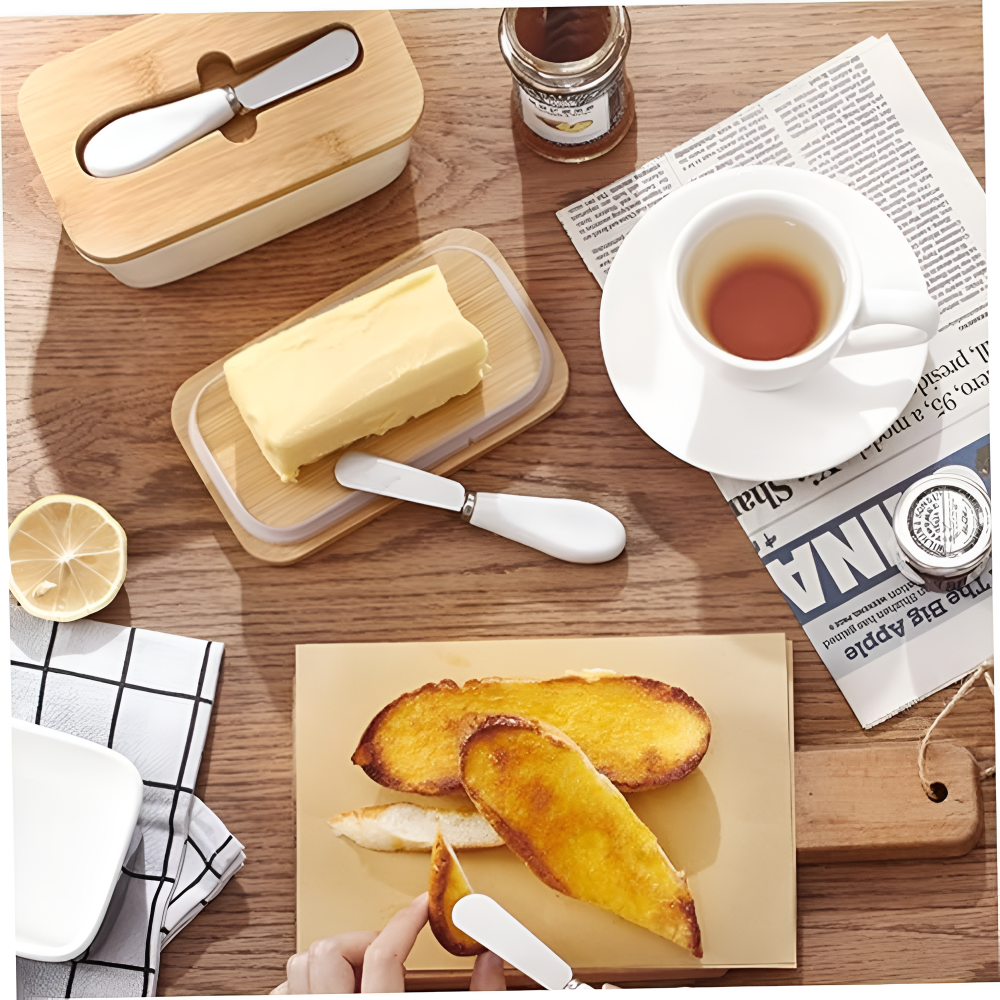 Butterdose mit integriertem Butterschneider