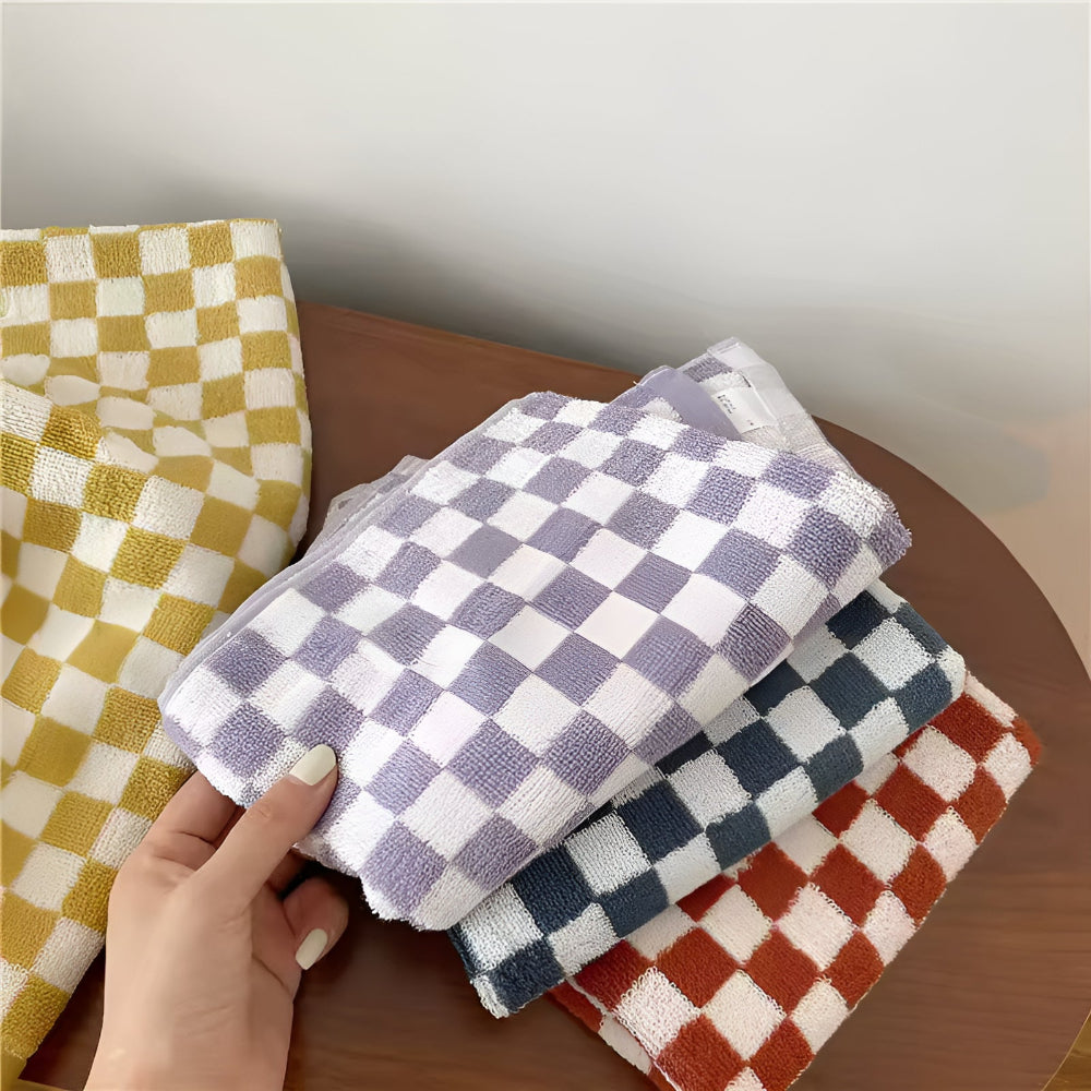 Retro-Karo-Baumwollhandtuch