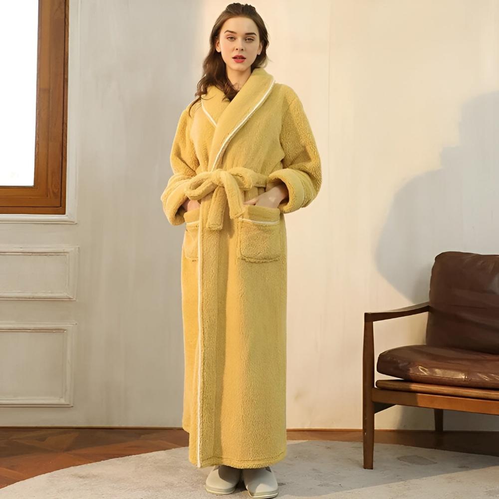 Bademantel aus Fleece mit Sherpa-Futter
