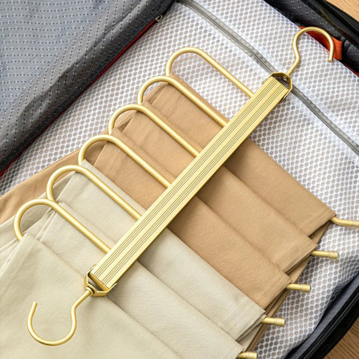 Schwenkbarer Hosenhalter aus Aluminium für 6 Hosen