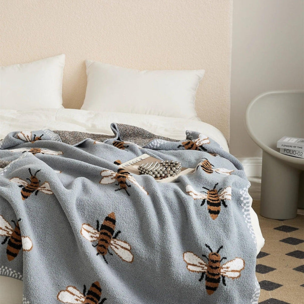 Wohndecke mit Bienenmuster 130 x 160 cm