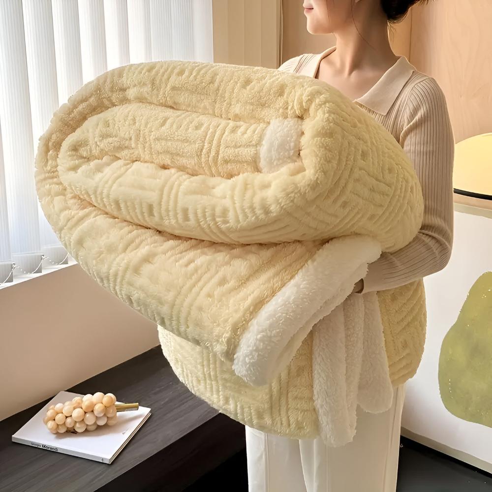 Sherpa-Kuscheldecke mit Flechtmuster