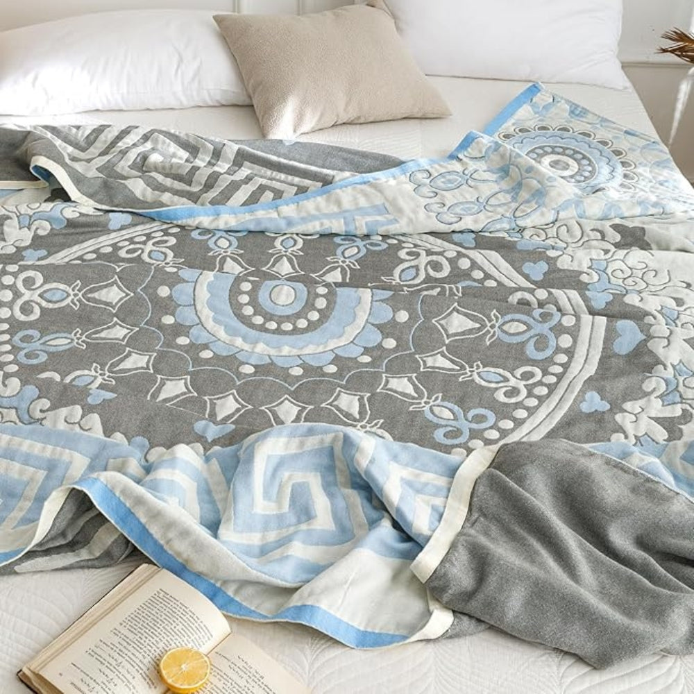 Gewebte Baumwolldecke mit Mandala-Muster