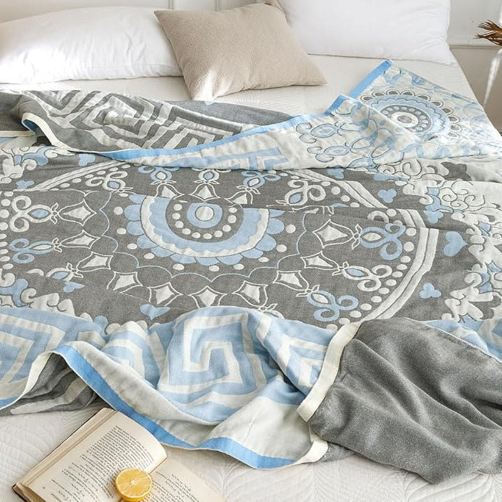 Gewebte Baumwolldecke mit Mandala-Muster