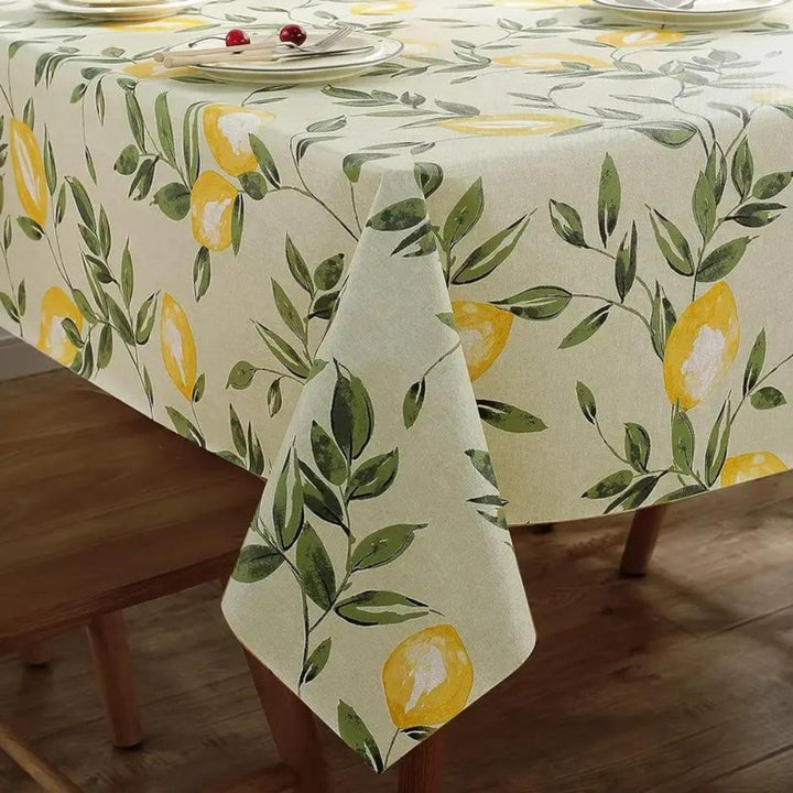 Abwischbare PVC-Tischdecke mit Zitronenmuster