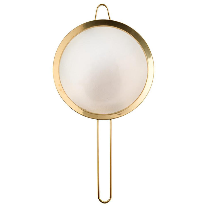 Feines Sieb aus Edelstahl mit goldener Oberfläche