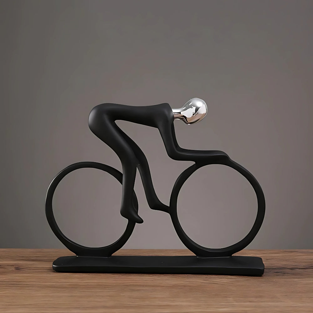 Metallskulptur eines Radfahrers