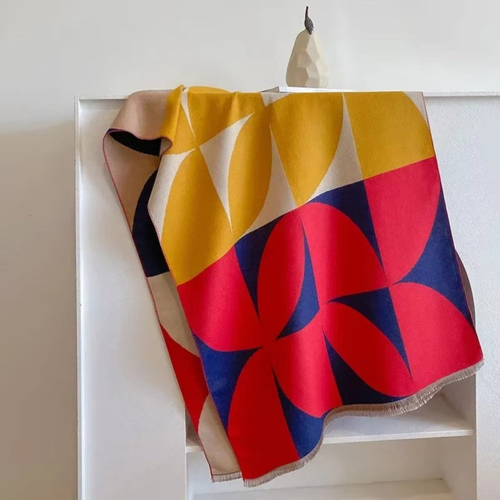 Wendbarer zweifarbiger Poncho-Schal