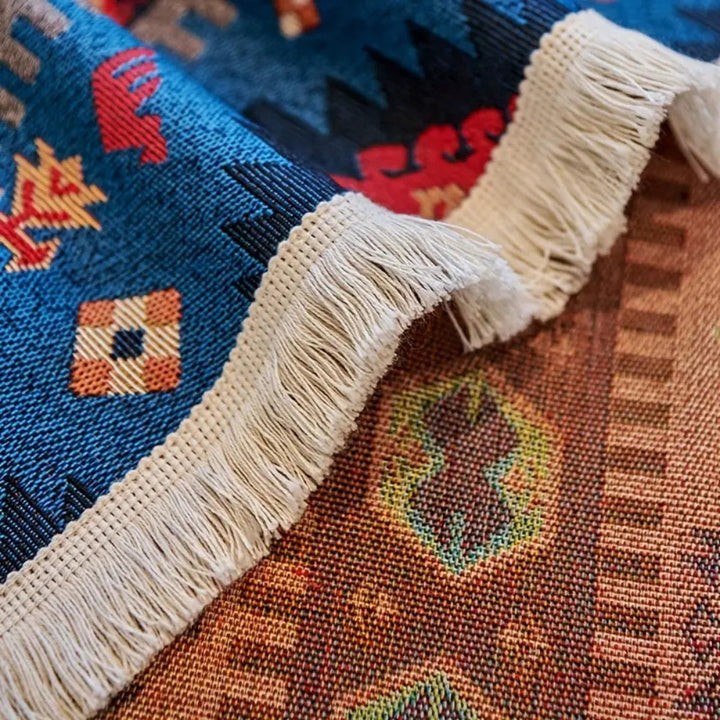 Boho-geometrische Sofadecke aus Baumwoll-Leinen-Mischgewebe
