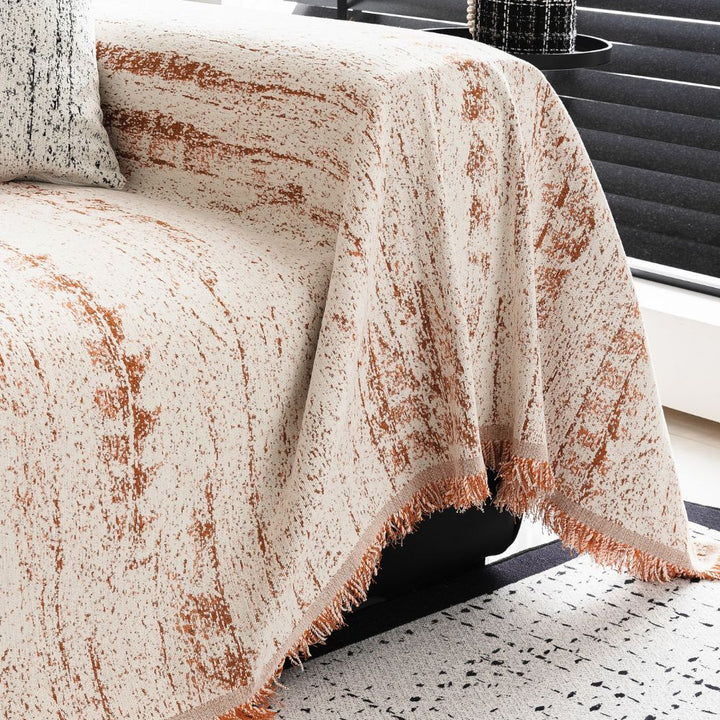 Chenille-Sofadecke mit Wappenmuster