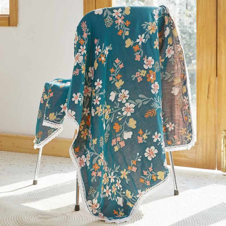 Badetuch aus Baumwolle mit feinem Blumenmuster 90 x 180 cm
