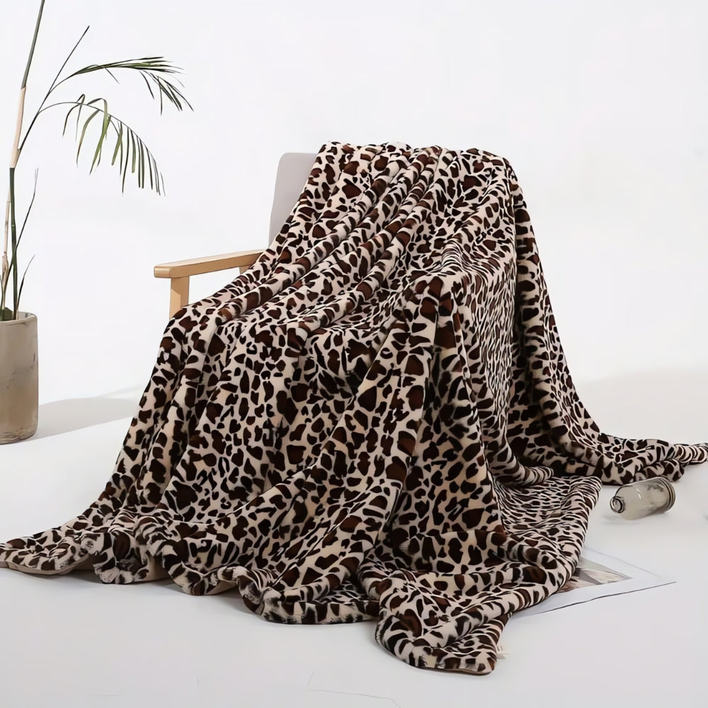 Kunstfelldecke mit Leopardenmuster
