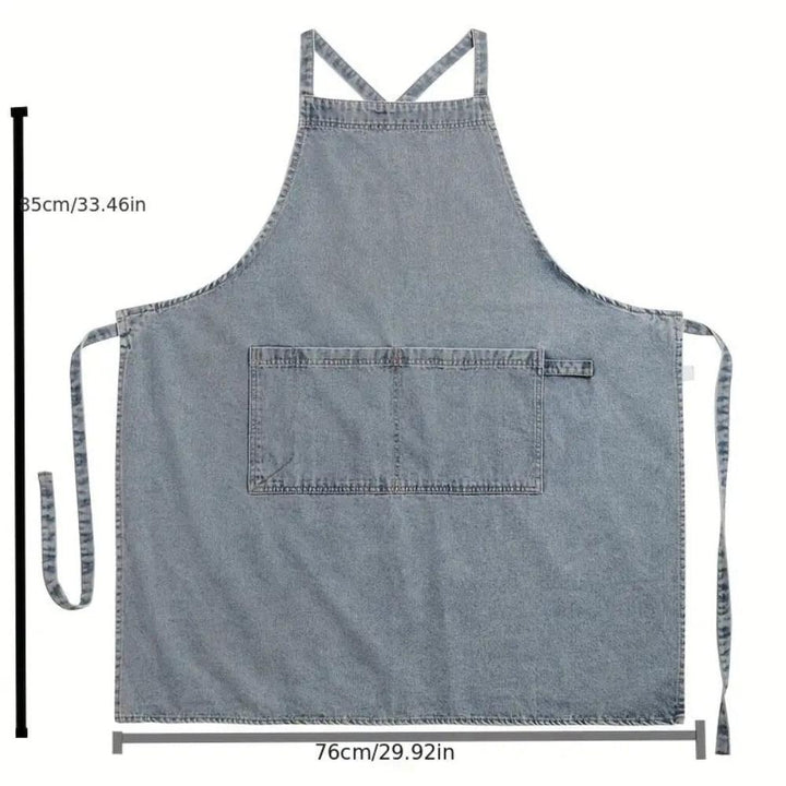 Schürze aus Baumwoll-Denim mit überkreuzten Trägern