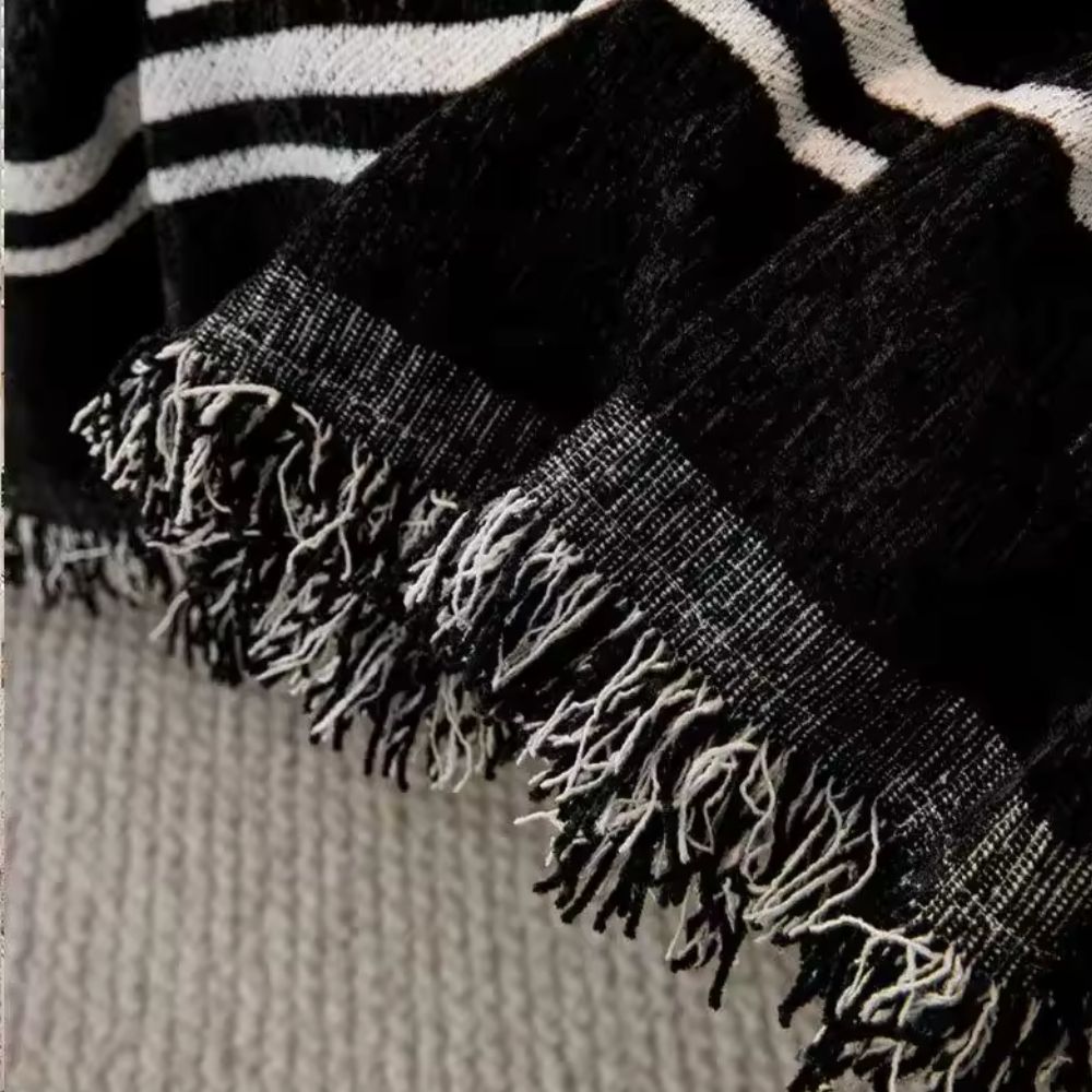 Chenille-Sofadecke mit Pinselstrichmuster