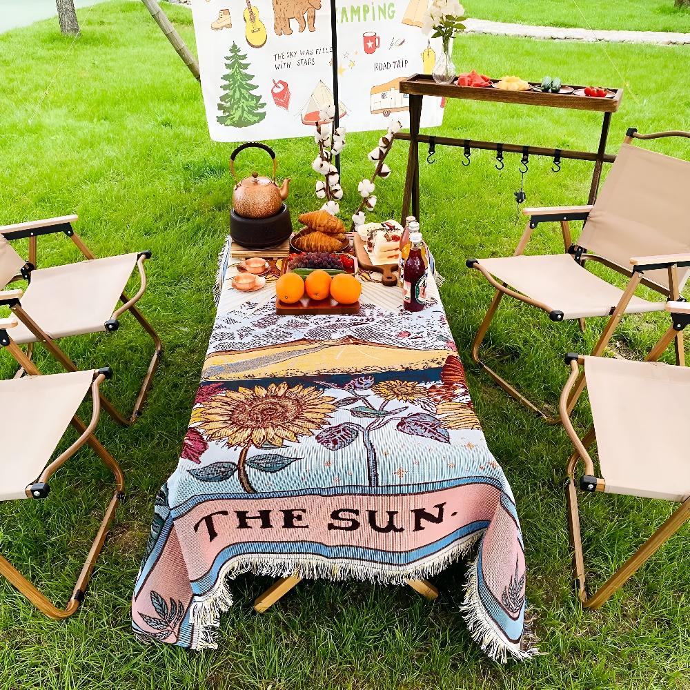 Boho-Wandbehang mit Sonnenmotiv 130 x 160 cm