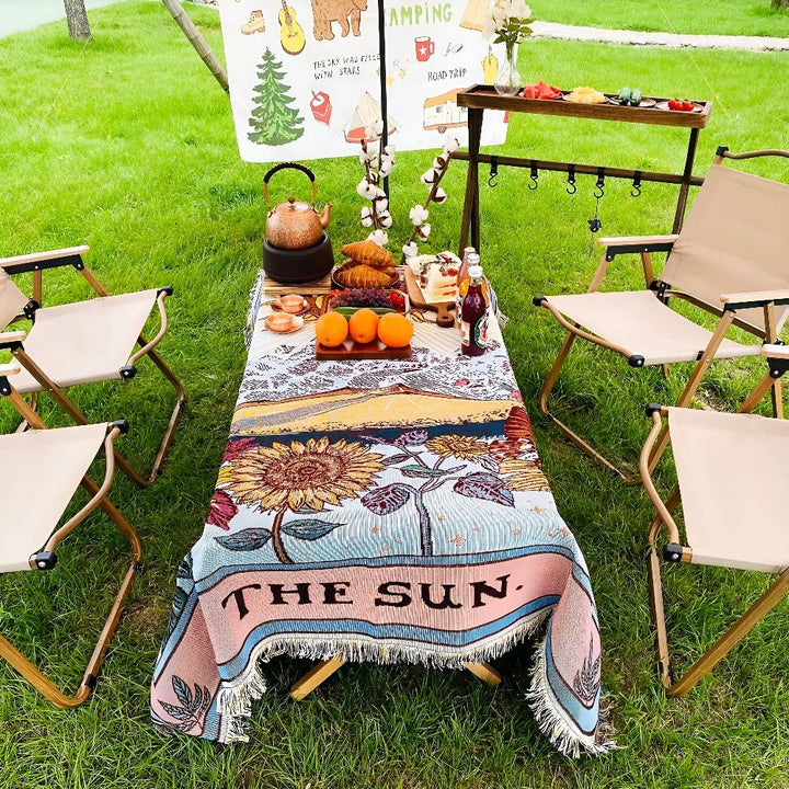 Boho-Wandbehang mit Sonnenmotiv 130 x 160 cm