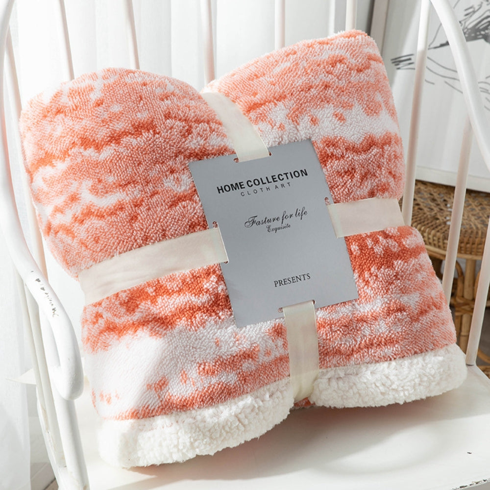 Samt-Jacquard-Sherpa-Decke