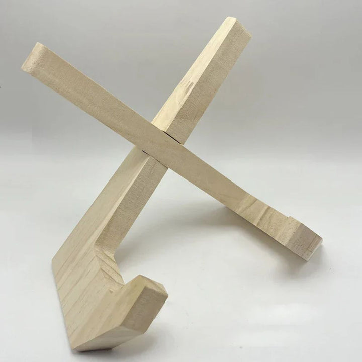 Zusammenklappbarer Buchständer aus Holz