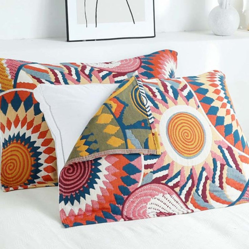 Kissenbezüge aus Baumwolle mit Sonnenmotiv, 2er-Set