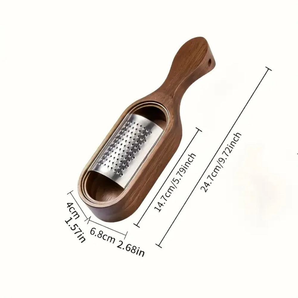 Käsereibe aus Edelstahl mit Holzgriff