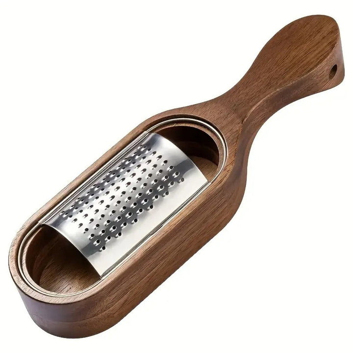 Käsereibe aus Edelstahl mit Holzgriff