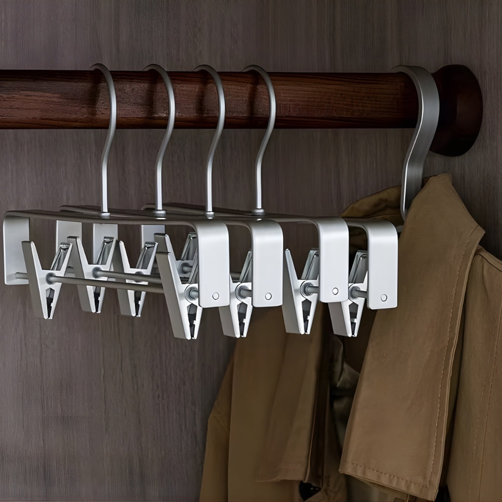 Aluminium-Kleiderbügel mit Klammern, 5er-Set