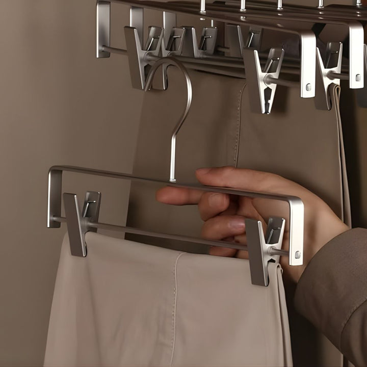 Aluminium-Kleiderbügel mit Klammern, 5er-Set
