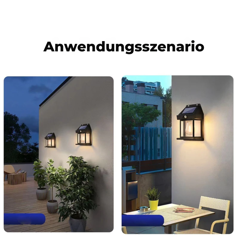 Solar LED Wandleuchte Außen mit Bewegungsmelder – IP65 Wasserdicht Solar Lampe für Garten, Terrasse & Haustür