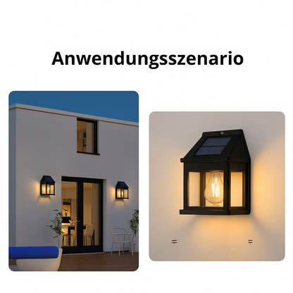 Solar LED Wandleuchte Außen mit Bewegungsmelder – IP65 Wasserdicht Solar Lampe für Garten, Terrasse & Haustür