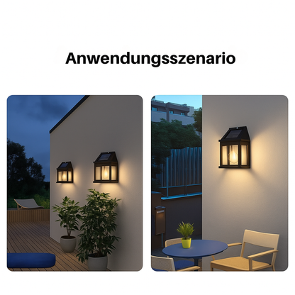 Solar LED Wandleuchte Außen mit Bewegungsmelder – IP65 Wasserdicht Solar Lampe für Garten, Terrasse & Haustür