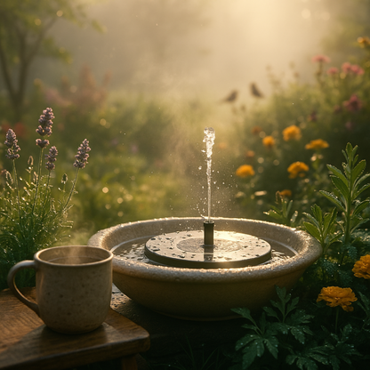 AquaLune™ | Solarbrunnen mit Lichtmagie