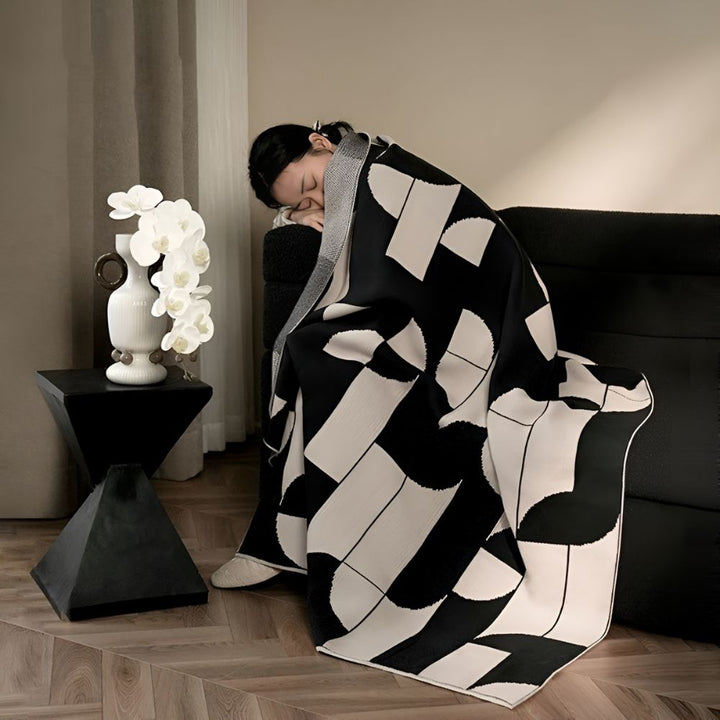 Monochrome geometrische Decke 130 x 170 cm