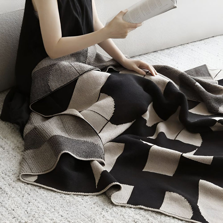 Monochrome geometrische Decke 130 x 170 cm