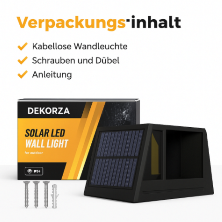 Sunvora™ | Kabellose Solar-Wandleuchte