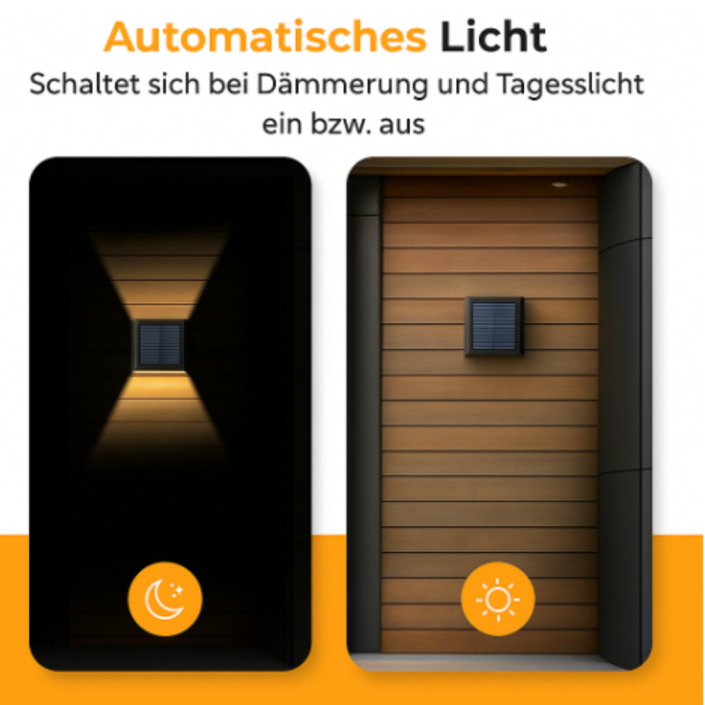 Sunvora™ | Kabellose Solar-Wandleuchte