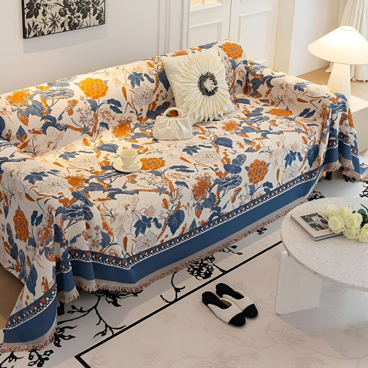 Chenille-Jacquard-Sofadecke mit Rankenmuster